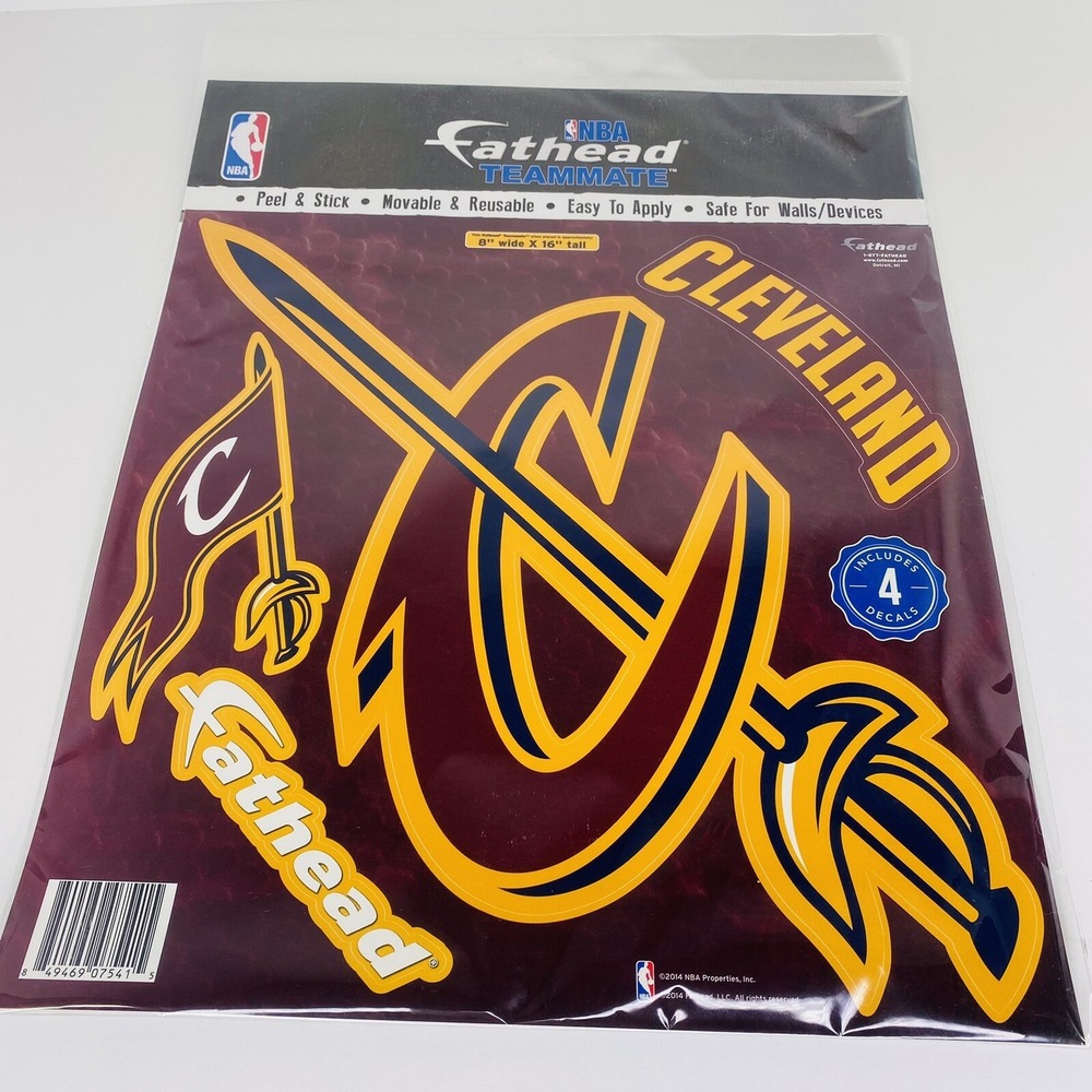 Cleveland Cavaliers Fathead Teammate Vinyl Decal Includes 4 Cavs Decals 8x16 NEW